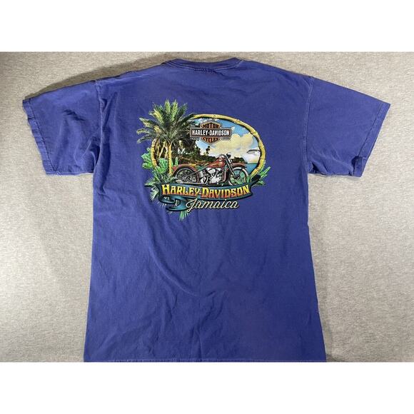 Harley-Davidson T shirt size L Riding and Relaxing Jamaica Blue Vintage - Picture 1 of 7
